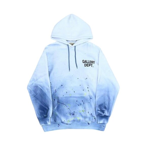 Gallery Dept Printed Pullover Hoodie Blue